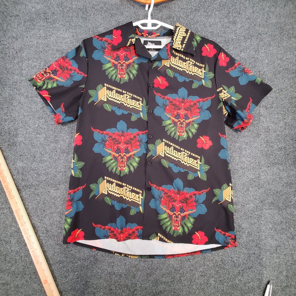 Judas Priest Button-down Mens Large Defenders of the Faith Black Graphic Shirt - Picture 3 of 10